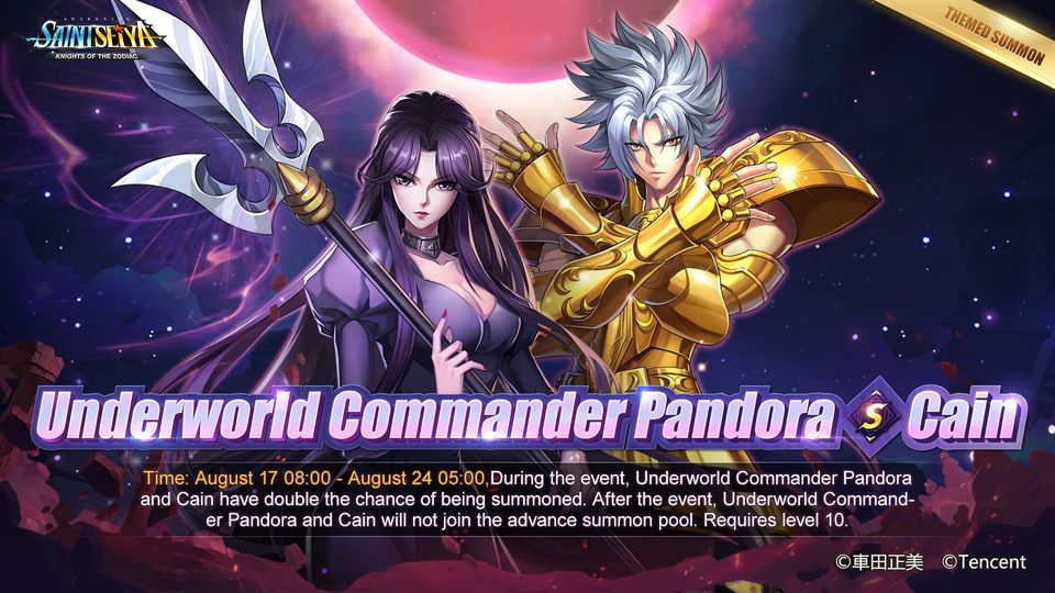 Re-run Commandant Underworld Pandore et Cain
