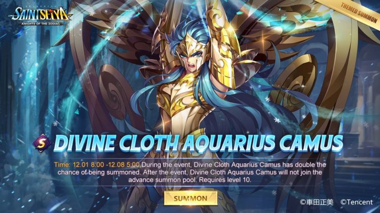 Saint Seiya Kotz Camus armure Divine du verseau