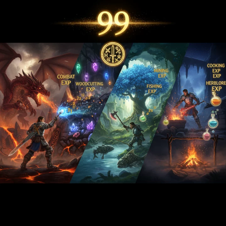 Système de progression sans classe dans RuneScape MMORPG.