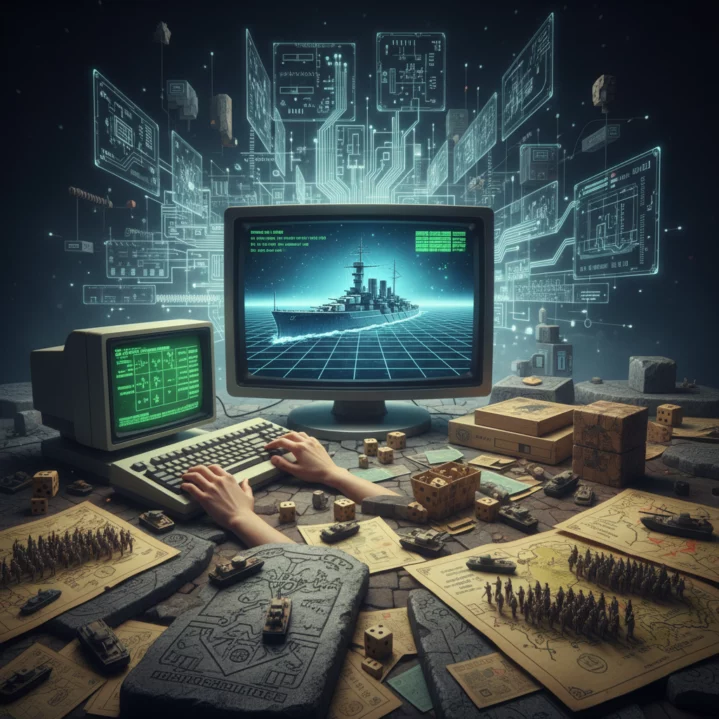 Évolution des jeux de guerre modernes, des plateaux aux simulations informatiques.