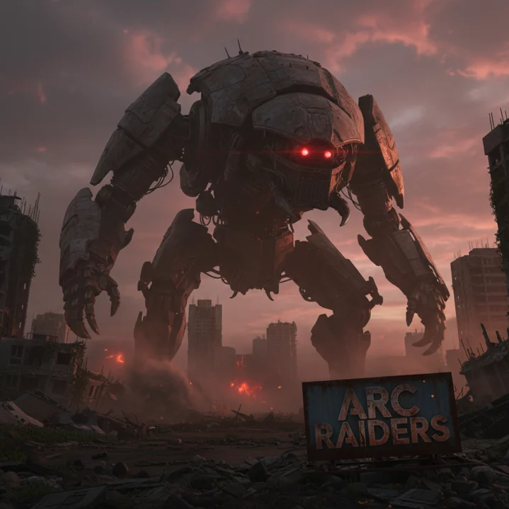 Les machines ARCs parcourant une Terre dévastée dans Arc Raiders.