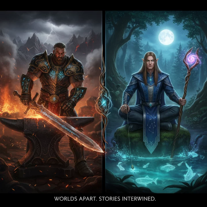 Personnalisation libre de personnage dans RuneScape : guerrier, mage, artisan.