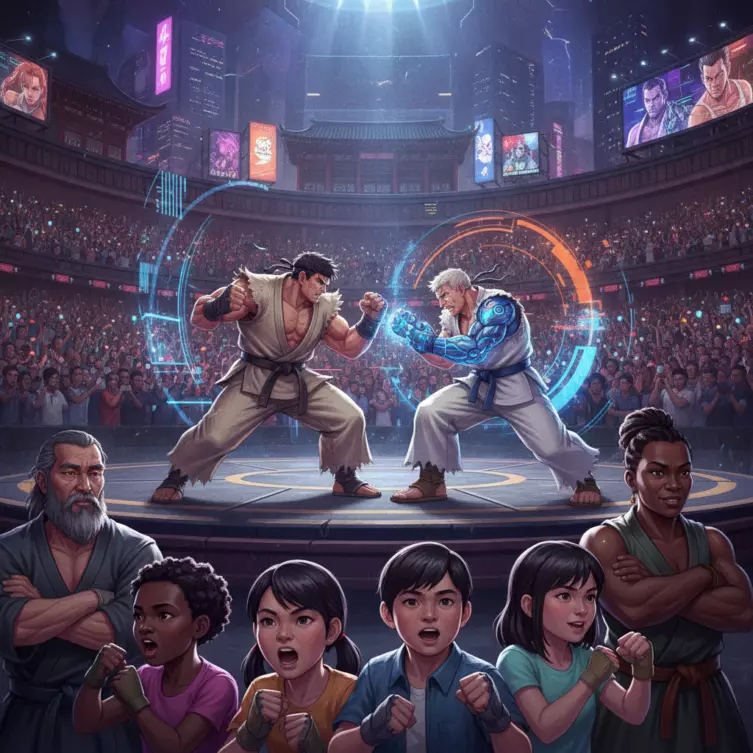 Street Fighter 6 : gameplay, accessibilité et compétition Combat dans Street Fighter 6 illustrant un jeu de combat accessible et compétitif