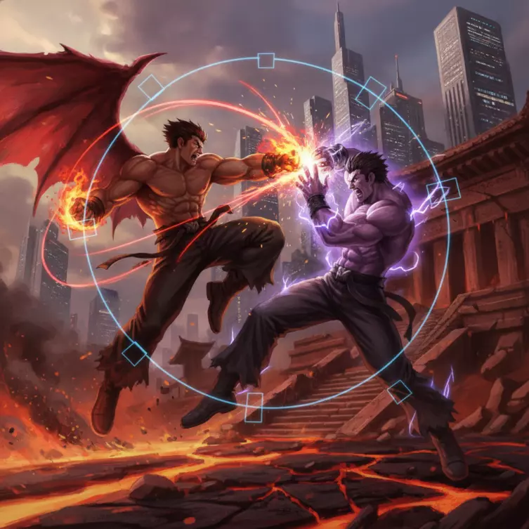 Analyse des mouvements et frame data en jeu sur Tekken 8.