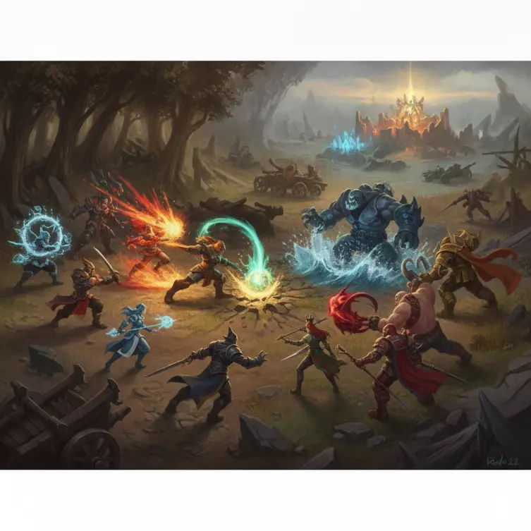 Scène de jeu de Dota 2 illustrant un affrontement stratégique.