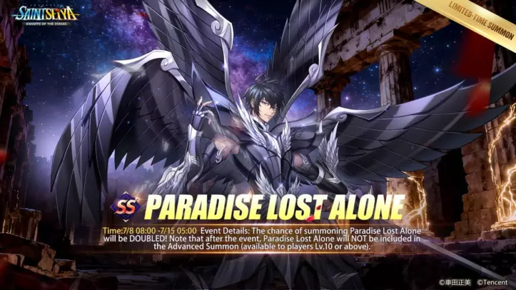 [Limited-Time Summon] Paradise Lost Alone arrive sur Saint Seiya KotZ !