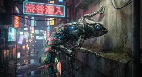 Meccha Chameleon : illustration du concept novateur de camouflage et infiltration asymétrique.
